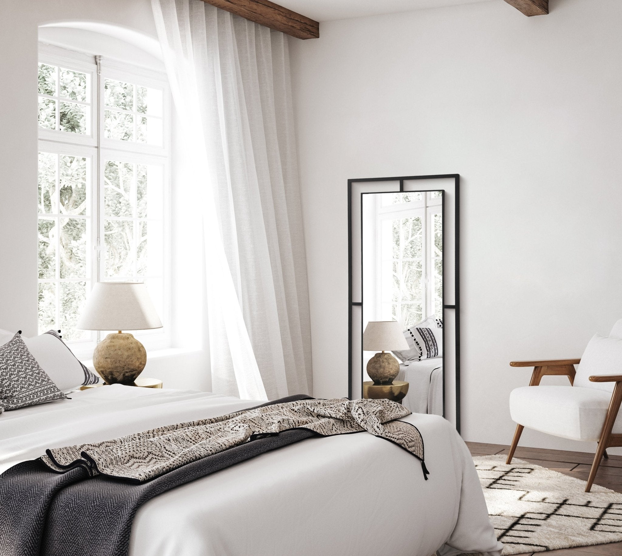 Framed Mirror No. 1 | Großer Spiegel mit Eisenrahmen | 180 × 80 cm. - Blossholm