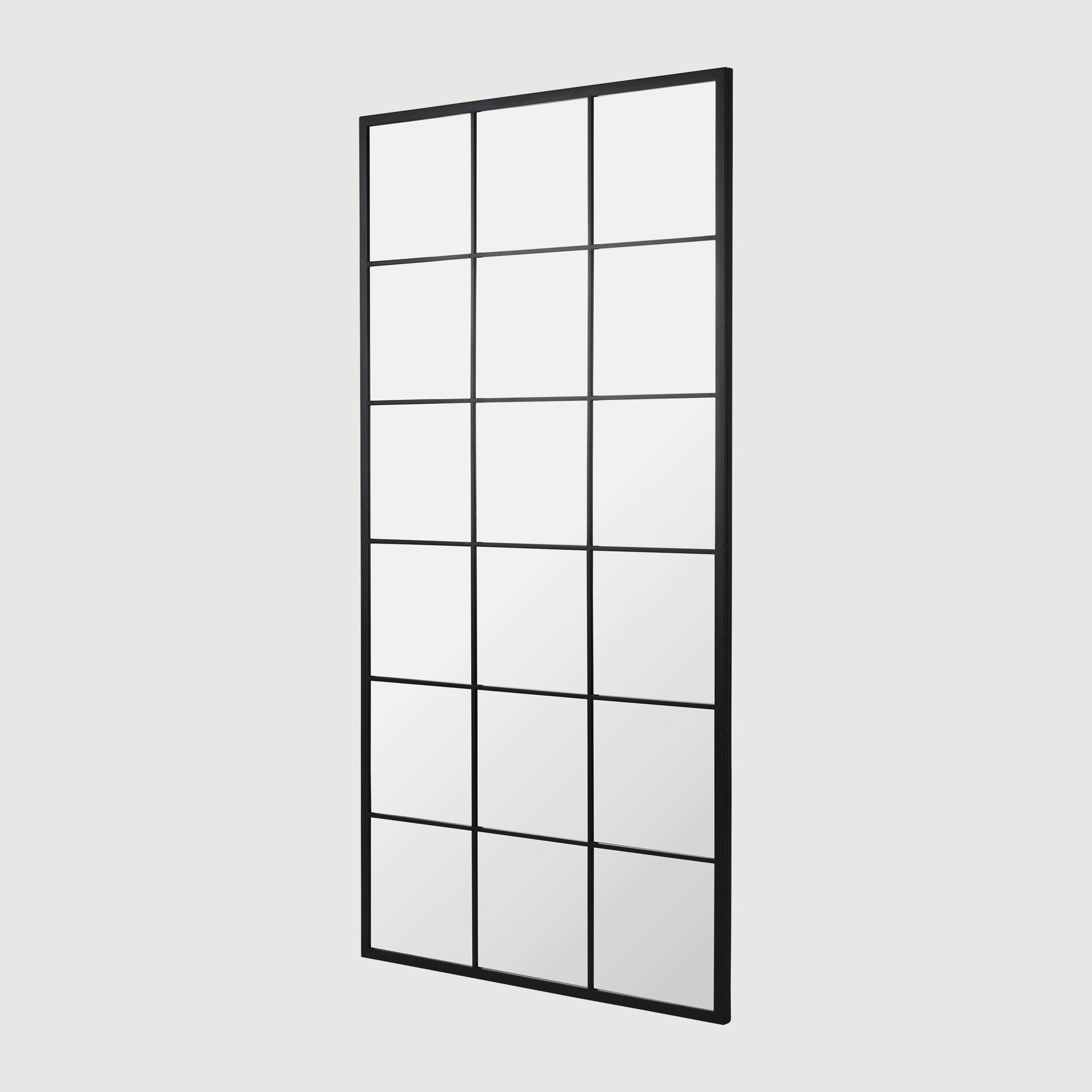 Grid Mirror No.1 | Großer Wandspiegel mit schwarzem Rahmen 220 × 110 cm - Blossholm