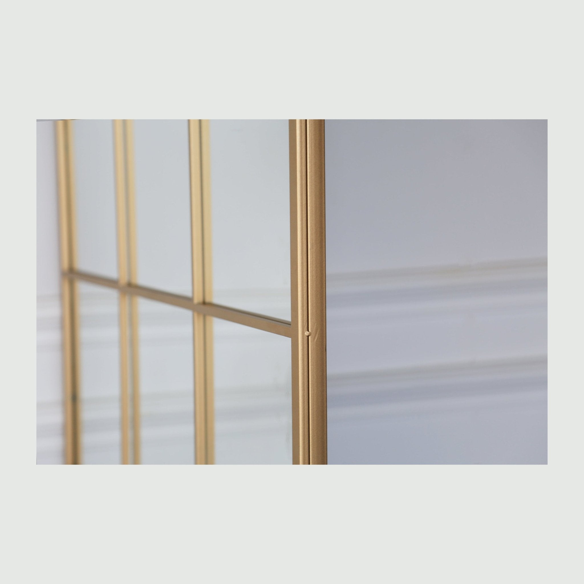 Grid Mirror No.2 | Spiegel mit Eisenrahmen und Goldfinish 200 × 100 cm - Blossholm