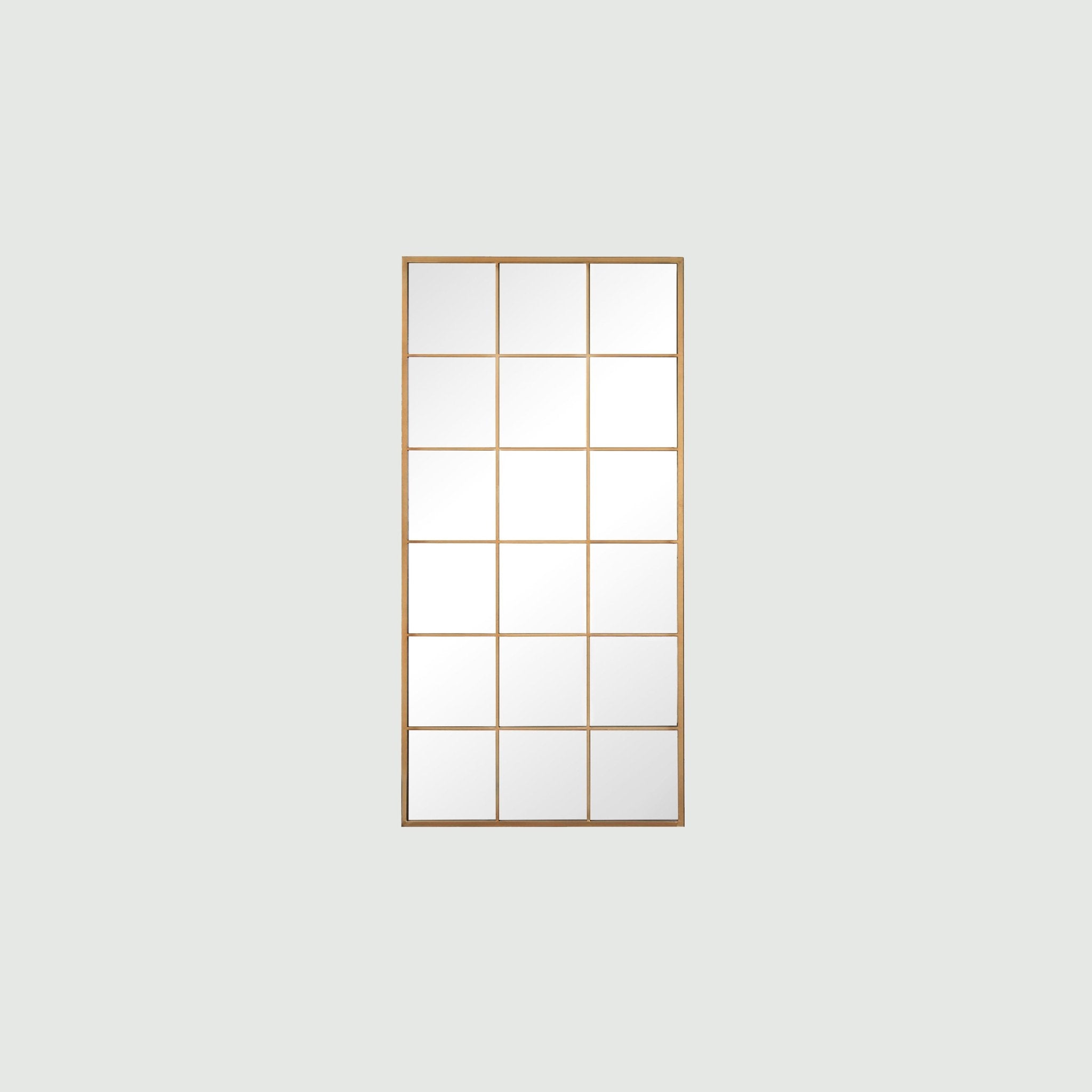 Grid Mirror No.3 | Goldspiegel mit Eisenrahmen 180 × 90 cm - Blossholm