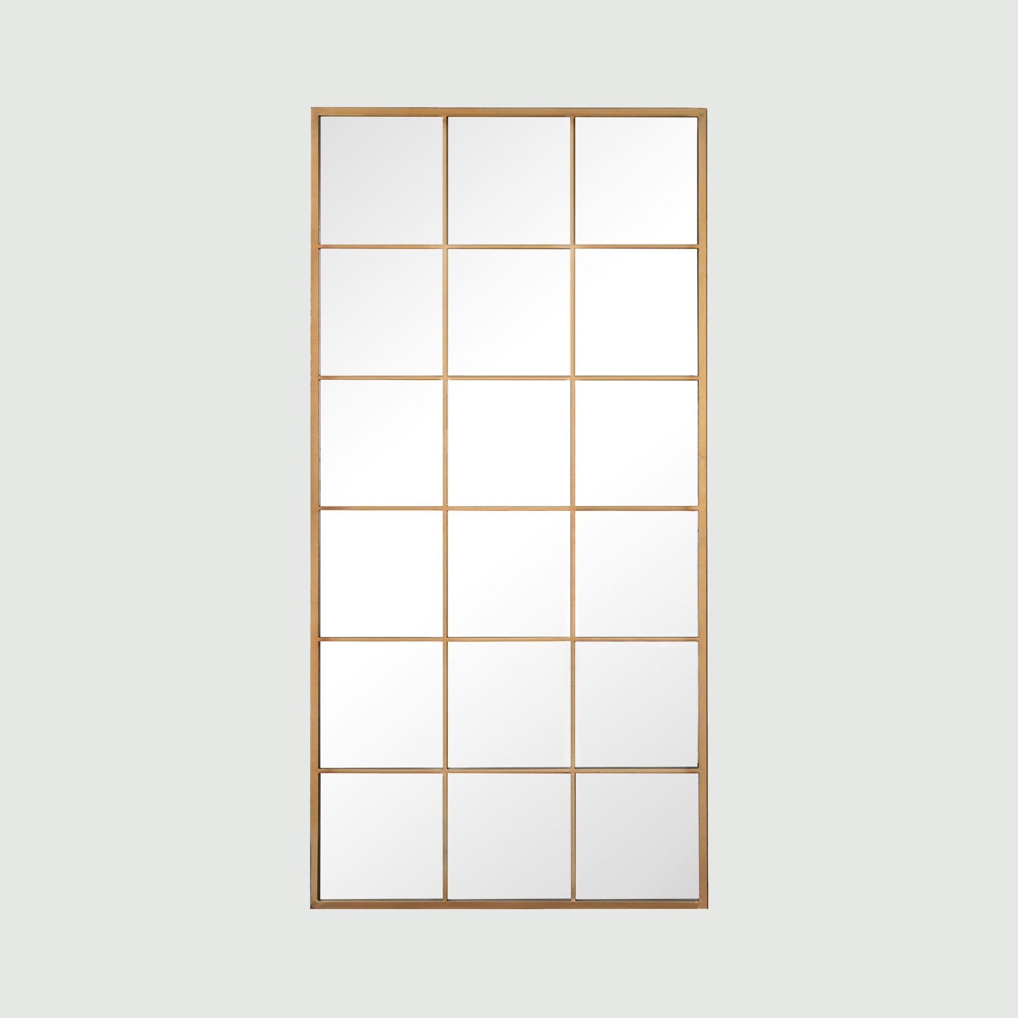 Grid Mirror No.1 | Großer Spiegel mit Goldrahmen 220 × 110 cm - Blossholm