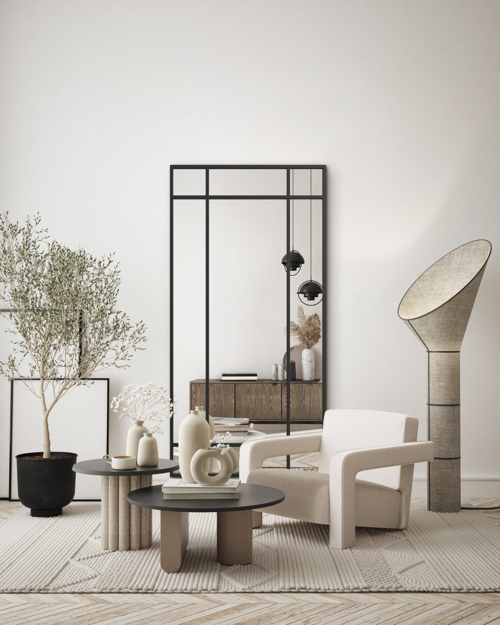 Industrial Mirror No. 3 | Spiegel mit Eisenrahmen | 220 × 110 cm - Blossholm